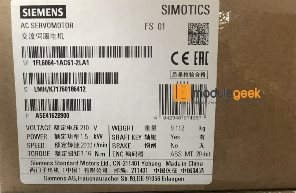 1PCS SIEMENS 1FL6064-1AC61-2LA1 POWER SUPPLY MODULE NEW 100% Best price and quality assurance