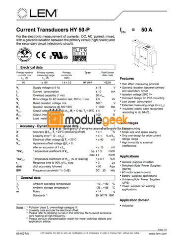 1Pcs Power Supply Module Lem Hy50-P New 100% Best Price And Quality Assurance Module