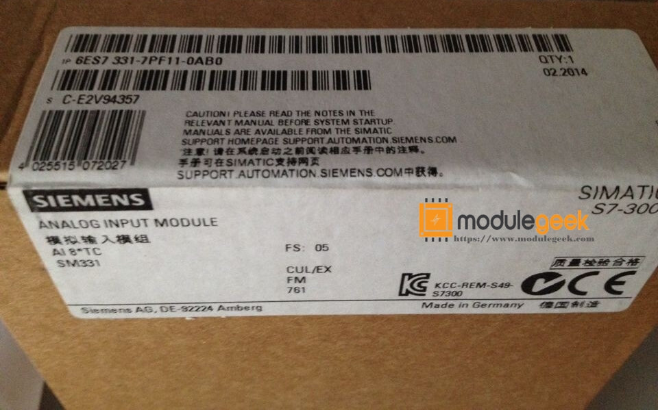 1PCS SIEMENS 6ES7331-7PF11-0AB0 POWER SUPPLY MODULE NEW 100% Best price and quality assurance