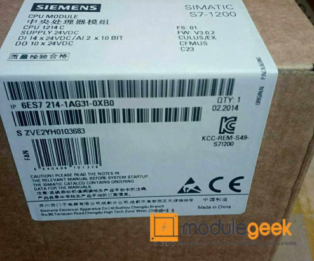 1PCS SIEMENS 6ES7 214-1AG31-0XB0 POWER SUPPLY MODULE NEW 100% Best price and quality assurance