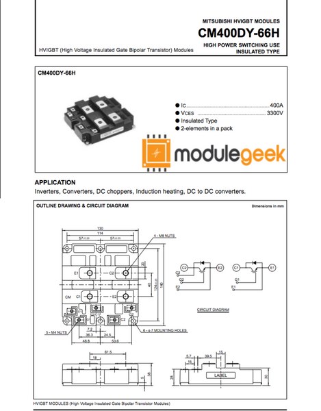 PRX CM400DY-24A IGBT POWER MODULE
