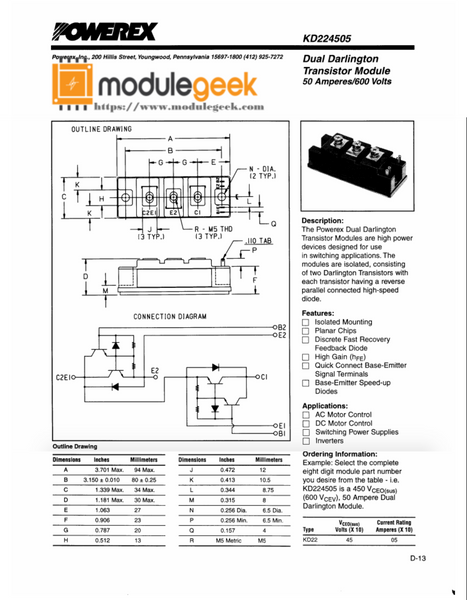 New In Box POWEREX LD431850 Power Supply Module 1800V - Foto 8