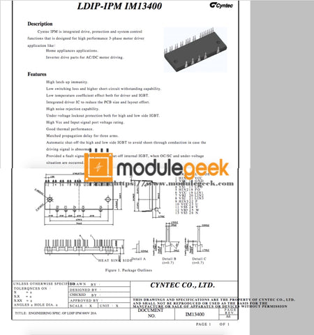 1Pcs Power Supply Module Cyntec Im13400 New 100% Best Price And Quality Assurance Module