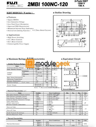 1Pcs Power Supply Module Fuji 2Mbi100Nc-120 New 100% Best Price And Quality Assurance Module