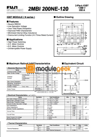 1Pcs Power Supply Module Fuji 2Mbi200Ne-120 New 100% Best Price And Quality Assurance Module