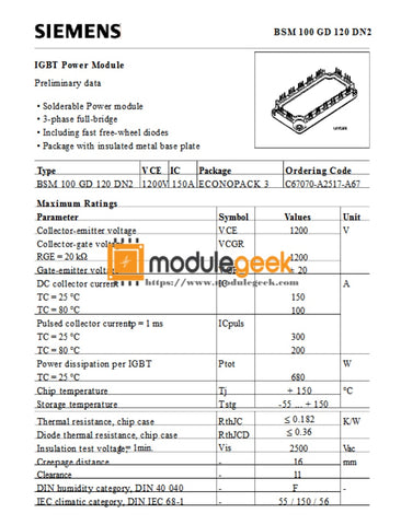 1Pcs Power Supply Module Infineon Bsm100Gd120Dn2 New 100% Best Price And Quality Assurance Module