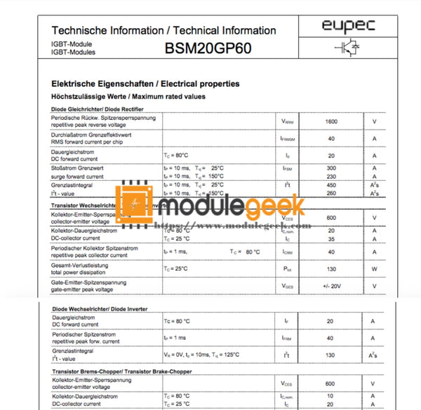 Infineon BSM25GP120 Power Module – New, Original, 100% Tested