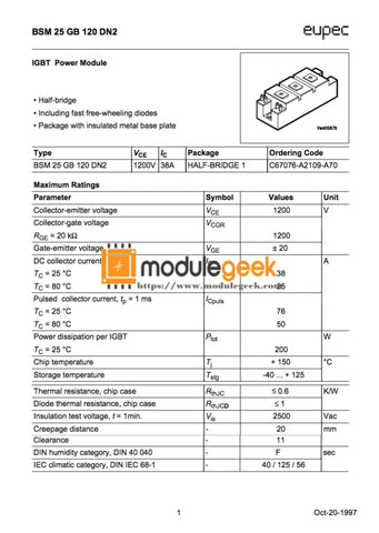 1Pcs Power Supply Module Infineon Bsm25Gb120Dn2 New 100% Best Price And Quality Assurance Module
