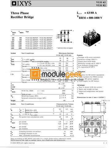 1Pcs Power Supply Module Ixys Vuo82-16N07 New 100% Best Price And Quality Assurance Module