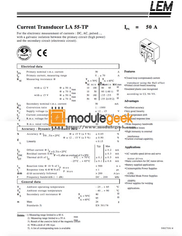 1Pcs Power Supply Module Lem La55-Tp/sp1 New 100% Best Price And Quality Assurance Module