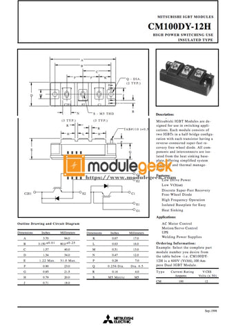 1Pcs Power Supply Module Mitsubishi Cm100Dy-12H New 100% Best Price And Quality Assurance Module