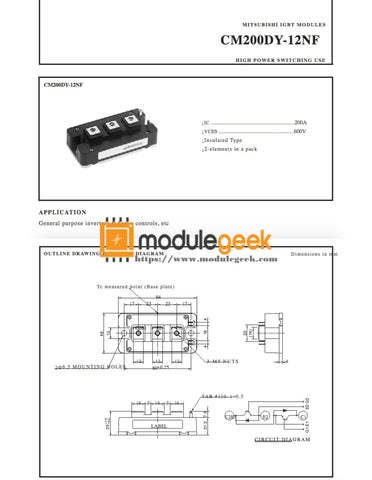 1Pcs Power Supply Module Mitsubishi Cm200Dy-12Nf New 100% Best Price And Quality Assurance Module