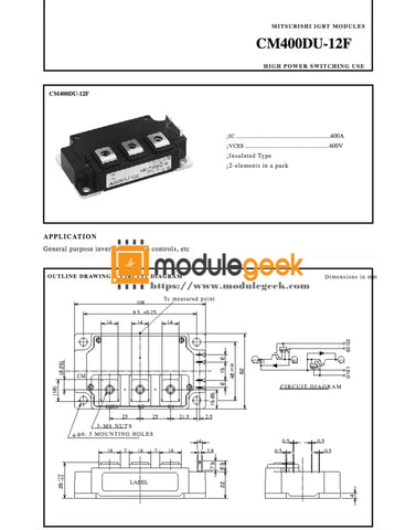 1Pcs Power Supply Module Mitsubishi Cm400Du-12F New 100% Best Price And Quality Assurance Module