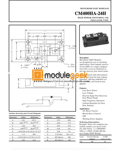 1Pcs Power Supply Module Mitsubishi Cm400Ha-24H New 100% Best Price And Quality Assurance Module