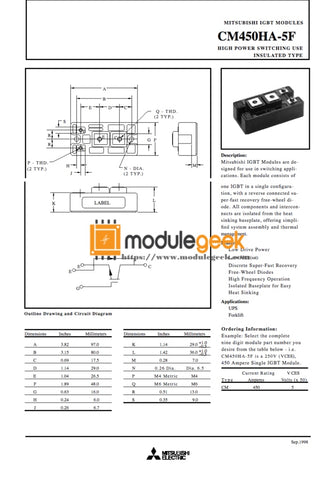 1Pcs Power Supply Module Mitsubishi Cm450Ha-5F New 100% Best Price And Quality Assurance Module