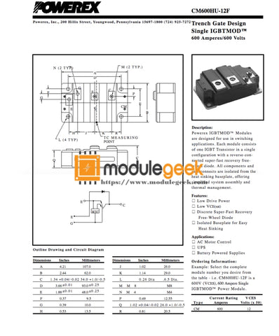 1Pcs Power Supply Module Mitsubishi Cm600Hu-12F New 100% Best Price And Quality Assurance Module