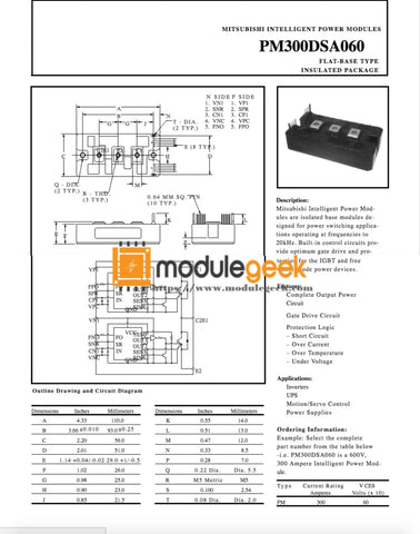 1Pcs Power Supply Module Mitsubishi Pm300Dsa060 New 100% Best Price And Quality Assurance Module