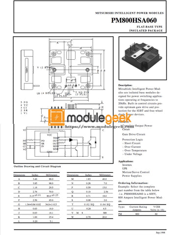 1Pcs Power Supply Module Mitsubishi Pm800Hsa060 New 100% Best Price And Quality Assurance Module