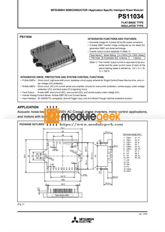 1Pcs Power Supply Module Mitsubishi Ps11034 New 100% Best Price And Quality Assurance Module