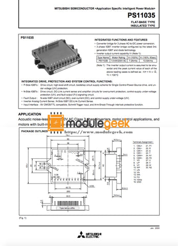 1Pcs Power Supply Module Mitsubishi Ps11035-1 New 100% Best Price And Quality Assurance Module