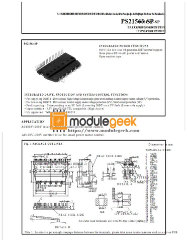 1Pcs Power Supply Module Mitsubishi Ps21563-Sp New 100% Best Price And Quality Assurance Module