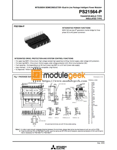 1Pcs Power Supply Module Mitsubishi Ps21564-P New 100% Best Price And Quality Assurance Module