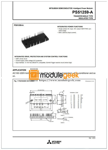 1Pcs Power Supply Module Mitsubishi Ps51259-Ap New 100% Best Price And Quality Assurance Module