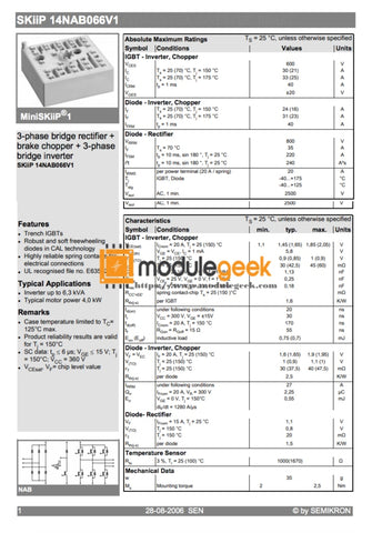 1Pcs Power Supply Module Semikron Skiip14Nab066V1 New 100% Best Price And Quality Assurance Module