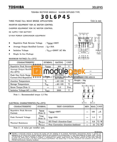 1Pcs Power Supply Module Toshiba 30L6P45 New 100% Best Price And Quality Assurance Module