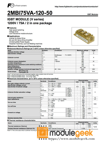 1PCS FUJI 2MBI75VA-120-50 POWER SUPPLY MODULE  NEW 100% Best price and quality assurance