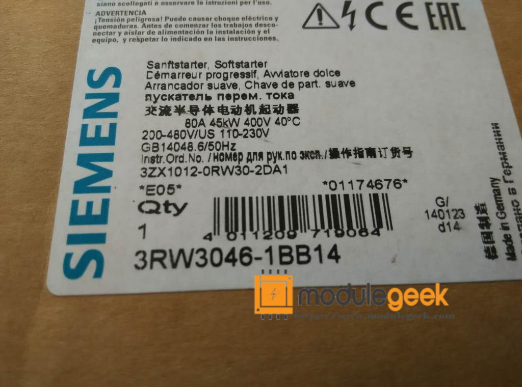 1PCS SIEMENS 3RW3046-1BB14 POWER SUPPLY MODULE NEW 100% Best price and quality assurance