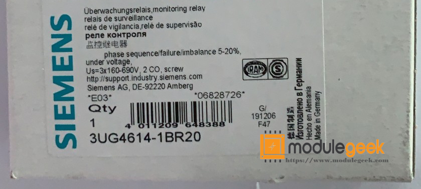 1PCS SIEMENS 3UG4614-1BR20 POWER SUPPLY MODULE NEW 100% Best price and quality assurance