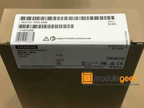 1PCS SIEMENS 6ES7331-7KF02-0AB0 POWER SUPPLY MODULE 6ES7331-7KF02-OABO NEW 100%  Best price and quality assurance