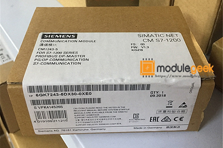 1PCS SIEMENS 6GK7243-5DX30-0XE0 POWER SUPPLY MODULE  NEW 100%  Best price and quality assurance