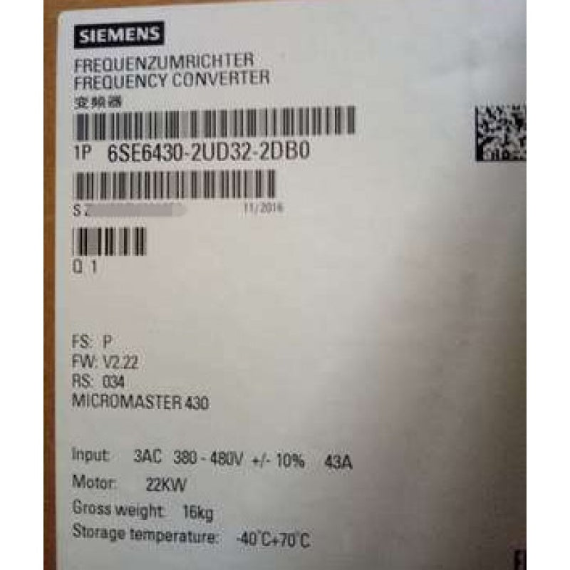 1PCS SIEMENS 6SE6430-2UD32-2DB0 POWER SUPPLY MODULE  NEW 100%  Best price and quality assurance