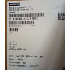1PCS SIEMENS 6SE6430-2UD32-2DB0 POWER SUPPLY MODULE  NEW 100%  Best price and quality assurance