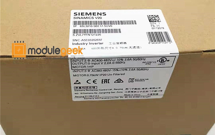 1PCS SIEMENS 6SL3210-5BE17-5UV0 POWER SUPPLY MODULE NEW 100% Best price and quality assurance