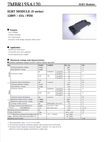 1Pcs Power Supply Module Fuji 7Mbr15Sa120 New 100% Best Price And Quality Assurance Module