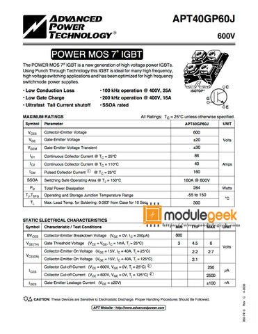 1PCS APT APT40GP60J POWER SUPPLY MODULE NEW 100% Best price and quality assurance
