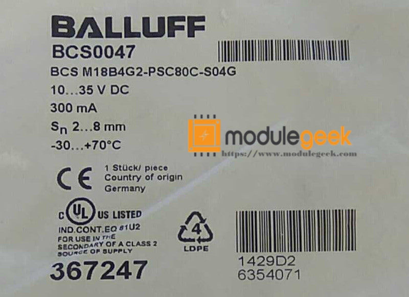 1PCS BALLUFF BCS M18B4G2-PSC80C-S04G POWER SUPPLY MODULE NEW 100% Best price and quality assurance