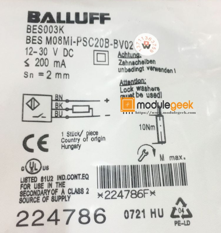 1PCS BALLUFF BESM08MI-PSC20B-BV02 POWER SUPPLY MODULE NEW 100% Best price and quality assurance