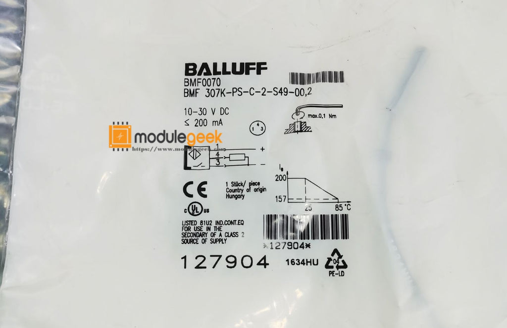 1PCS BALLUFF BMF 307K-PS-C-2-S49-00,2 POWER SUPPLY MODULE NEW 100% Best price and quality assurance