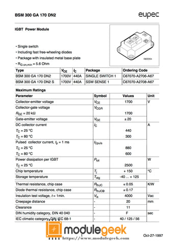 1PCS INFINEON BSM300GA170DN2 POWER SUPPLY MODULE NEW 100% Best price and quality assurance