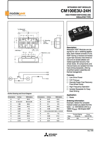 1PCS MITSUBISHI CM100E3U-24H POWER SUPPLY MODULE NEW 100%  Best price and quality assurance