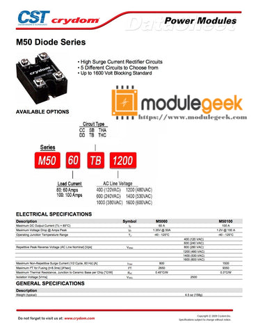 1PCS CRYDOM M50100TB1600 POWER SUPPLY MODULE NEW 100%  Best price and quality assurance