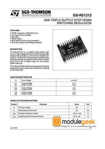 1PCS ST GS-R51212 POWER SUPPLY MODULE  NEW 100% Best price and quality assurance