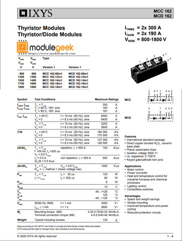 1PCS MCC162-16I01 IXYS MCC162-16IO1 POWER SUPPLY MODULE NEW 100% Best price and quality assurance