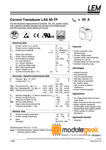 1PCS LEM LAS50-TP POWER SUPPLY MODULE NEW 100% Best price and quality assurance