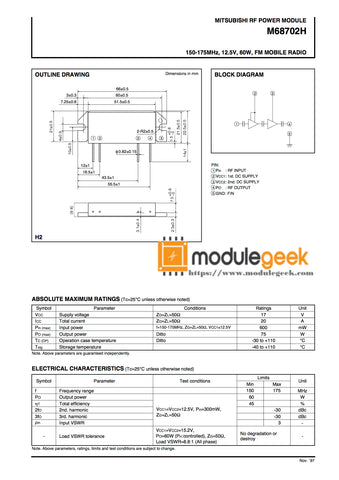1PCS MITSUBISHI M68702H POWER SUPPLY MODULE NEW 100% Best price and quality assurance