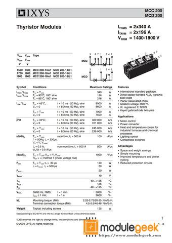 1PCS IXYS MCC200-14IO1 POWER SUPPLY MODULE MCC200-14I01 NEW 100% Best price and quality assurance